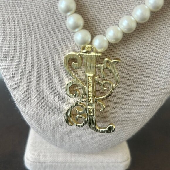 Heidi Daus "Illuminating" Letter Gold Tone Initial Bead Necklace "J " NWT - Picture 4 of 4